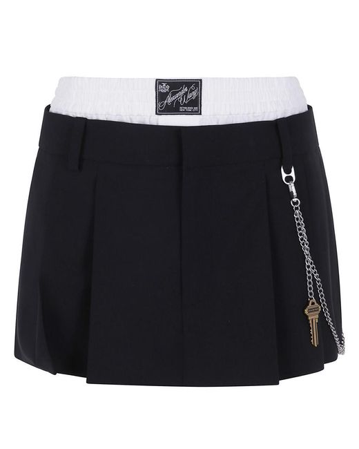 ショートパンツ PRE-STYLED PLEATED CHAIN SKORT Alexander Wang Pre-Styled Pleated Skort With Chain in Black