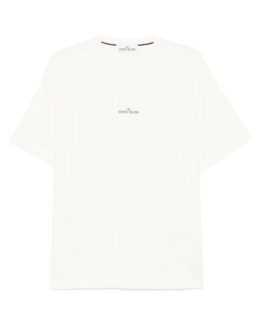 Stone Island White T-Shirt for men