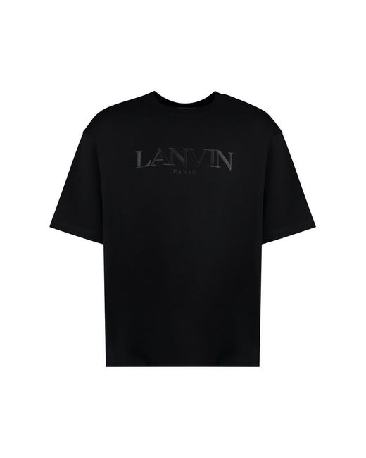 Lanvin Black Logo Cotton T-Shirt for men