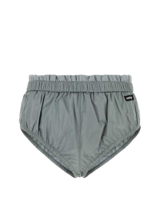 Miu Miu Gray Tech Silk Brief