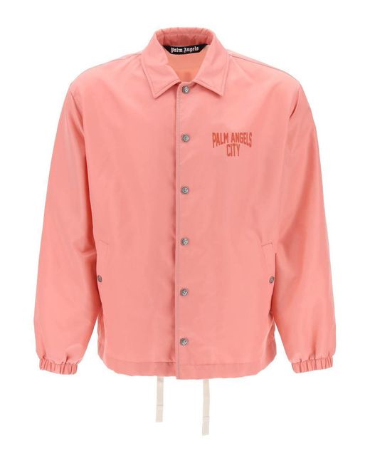 Palm Angels Pink Pa City Coach Jacket for men