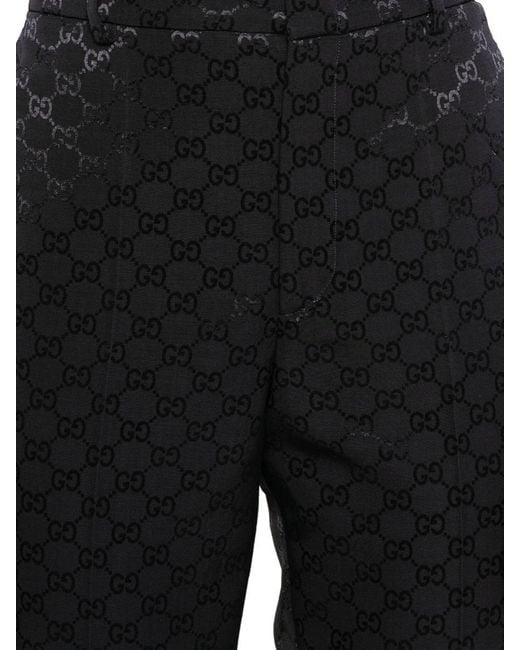 Gucci Black Gg-Jacquard Trousers