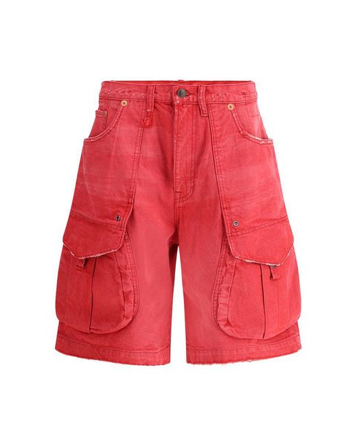 R13 Red Bermuda Shorts