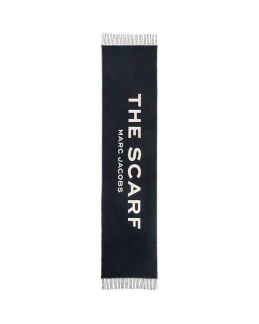 Marc Jacobs Black Reversible Logo Scarf