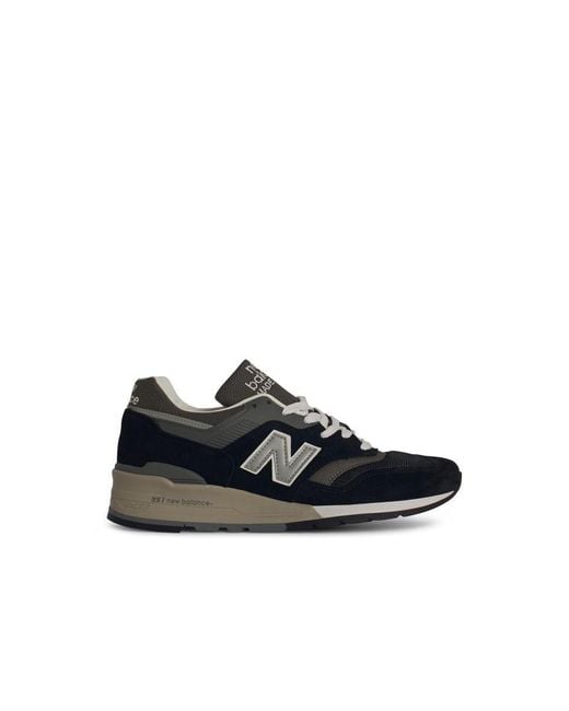 New Balance Black '997' Suede Blend Sneakers for men