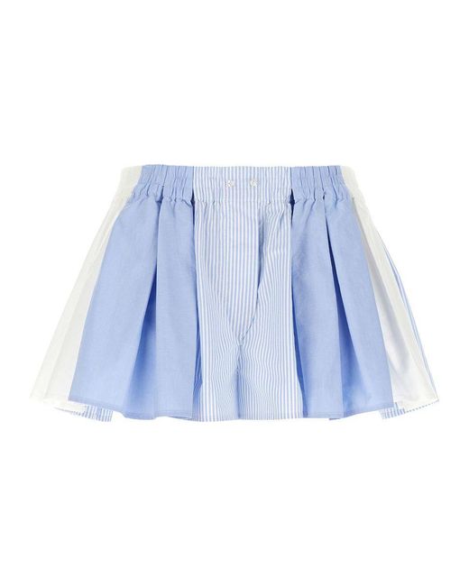 Alexander Wang Blue 'Pleated Boxer' Shorts