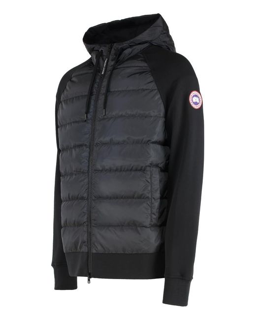 Canada Goose Black Hybridge Huron Padded Panel Hoodie for men