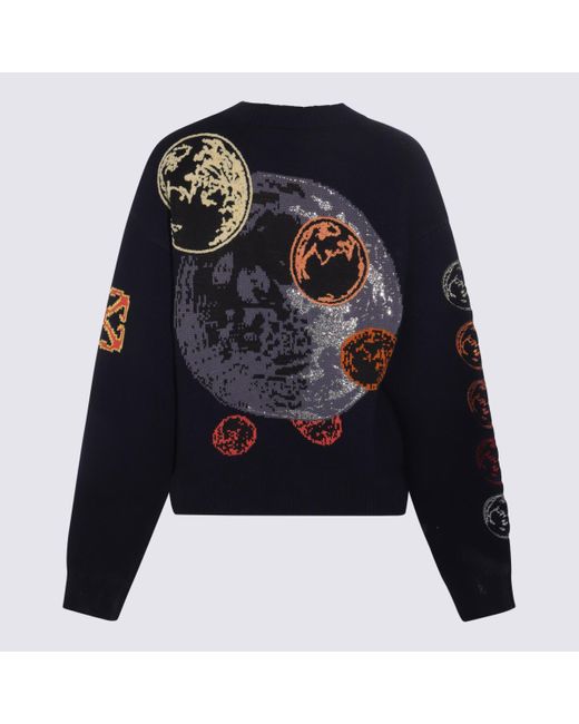 Off-White c/o Virgil Abloh Black And Multicolour Wool Blend Moon Phase Cardigan for men
