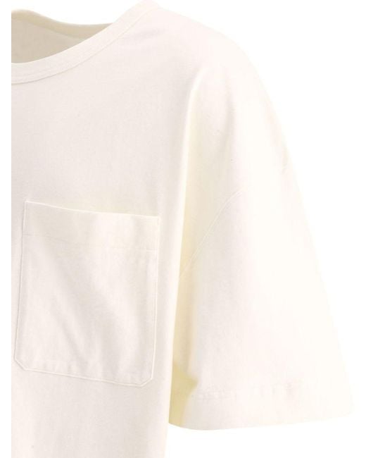 Lemaire White Cotton-Linen Blend T-Shirt for men