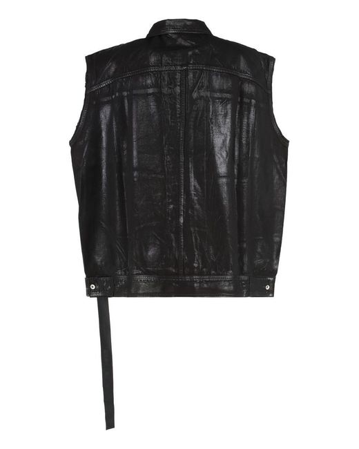 Rick Owens Black Denim Vest for men