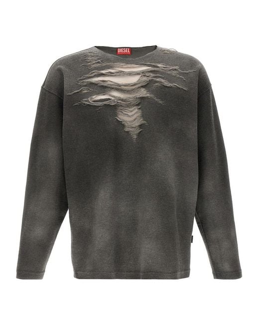 Tシャツ・カットソー DIESEL Grey Stretch Cotton Blend S-Ruben Sweatshirt DIESEL 'S-Ruben' Sweatshirt in Gray for Men | Lyst