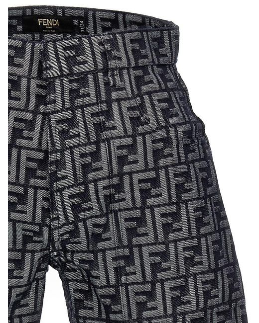 Fendi Gray 'Ff' Bermuda Shorts for men