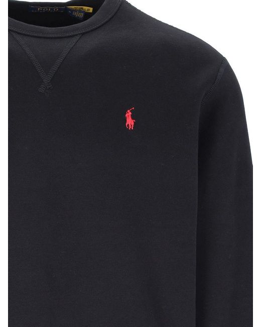Polo Ralph Lauren Blue Crewneck Sweatshirt With Pony Embroidery for men