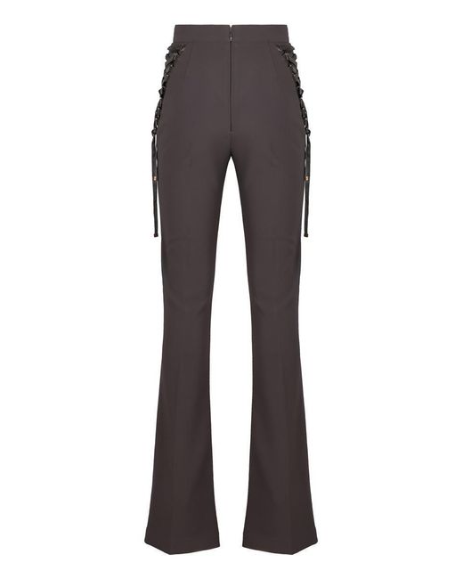 Elisabetta Franchi Gray Crêpe Trousers