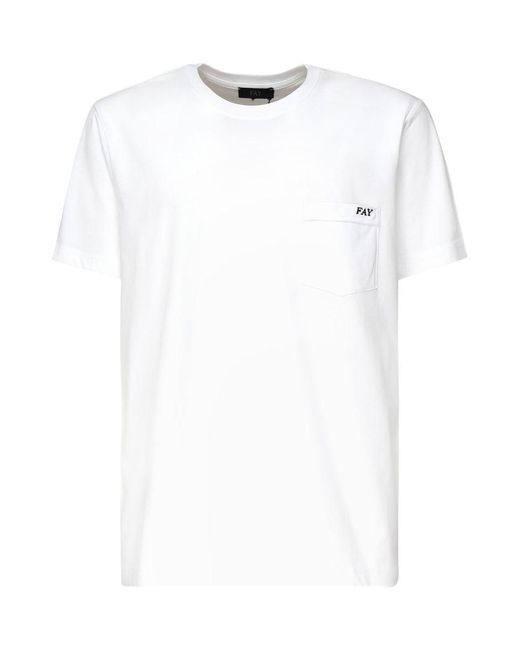 Fay White T-Shirts And Polos for men