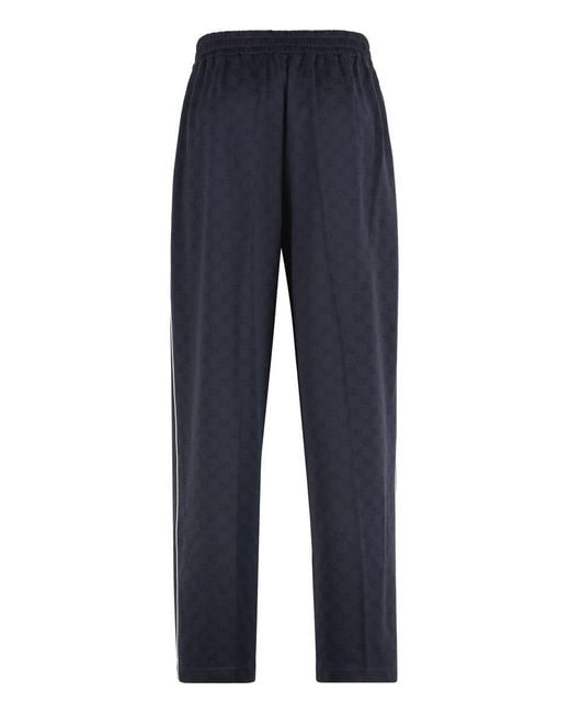 Gucci Blue Technical Fabric Pants For for men