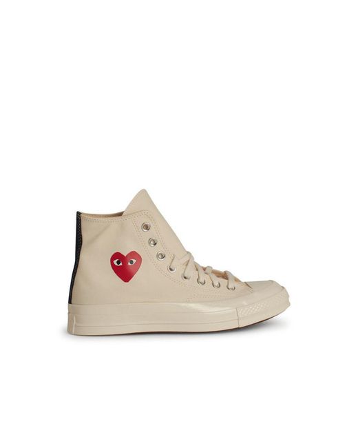 COMME DES GARÇONS PLAY White Canvas Sneakers