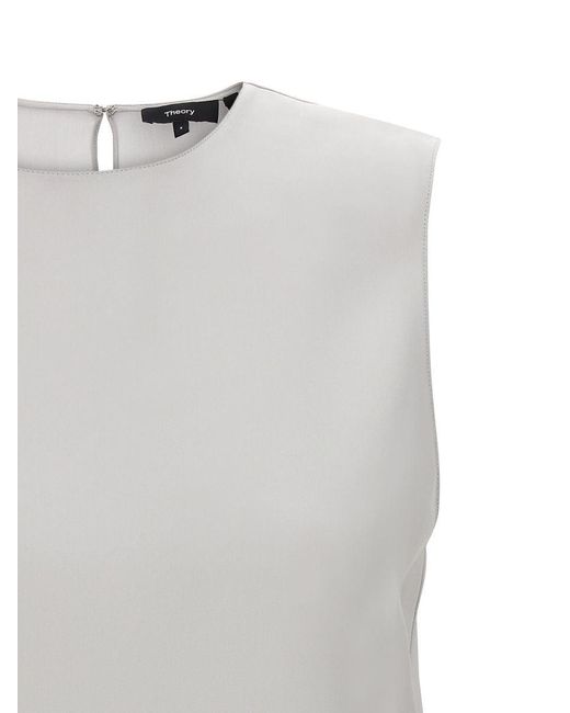 Theory Gray Silk Top