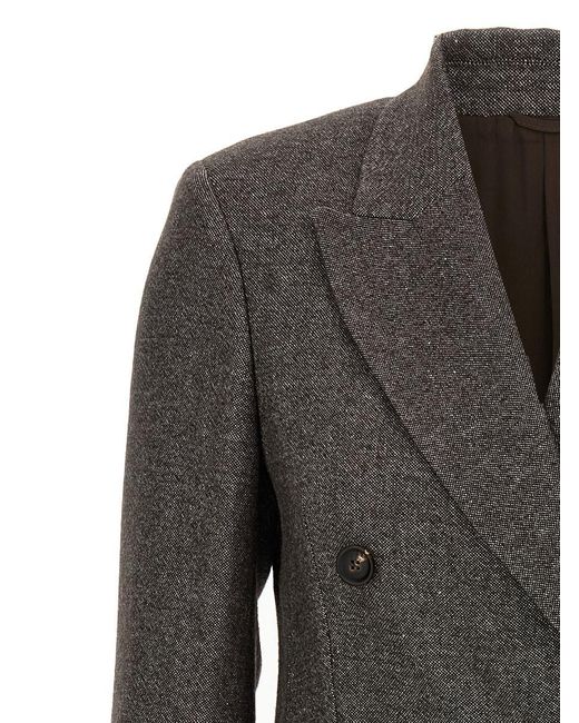 Brunello Cucinelli Black Blazer Tweed Monile