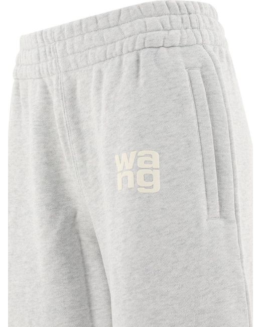 T By Alexander Wang Gray Jogging Pants With Logo