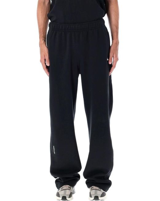 Nike Black Nocta Fleece Open-Hem Sweatpants for men