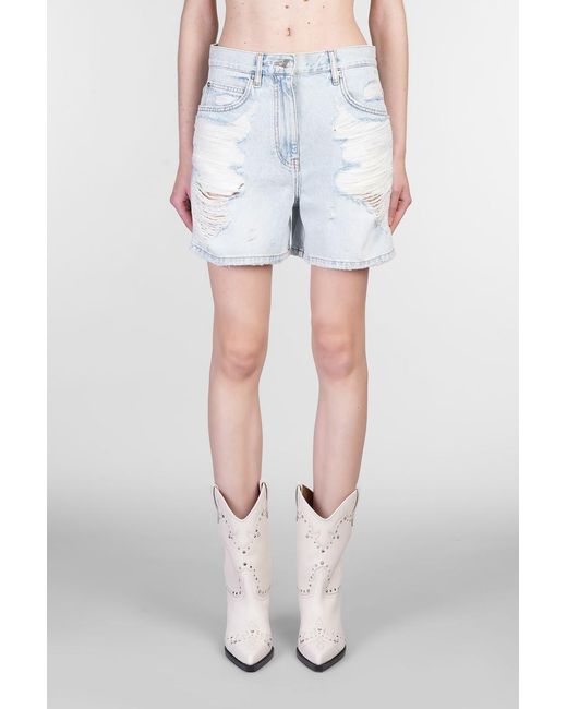 【送料&関税込】IRO Sascha Shorts In Blue Cotton IRO Sascha Shorts in Blue | Lyst