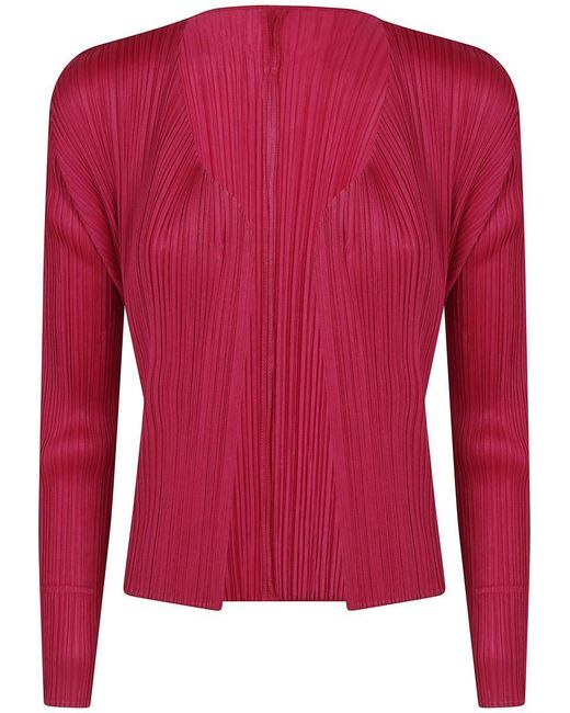 Pleats Please Issey Miyake Red New Colorful Basics 4 Cardigan