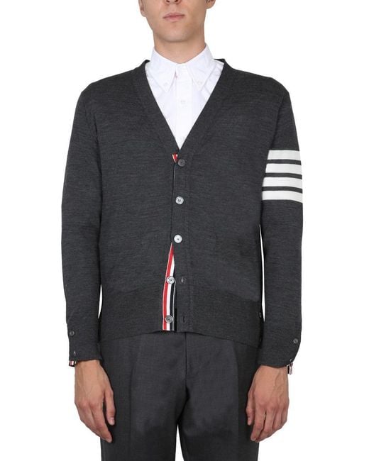 Thom Browne Black 4-Bar Cardigan for men