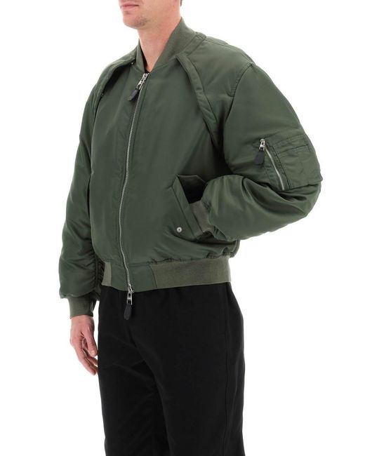 Alexander McQueen Green Convertible Bomber Jacket for men