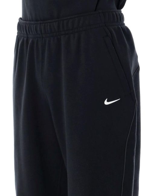 Nike Black Nocta Fleece Open-Hem Sweatpants for men