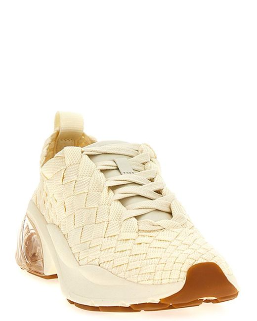 Tory Burch Natural 'Good Luck Woven Trainer' Sneakers