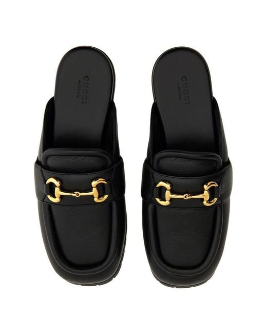 Gucci Black Sabot With Clamp