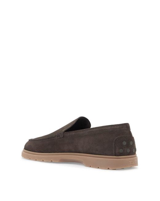 Tod's Brown Suede Loafers for men