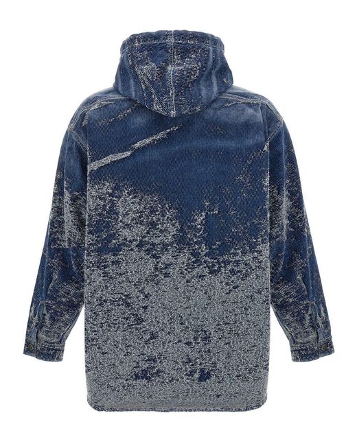 DIESEL Blue 'D-Dewnys-Hood-S' Overshirt for men