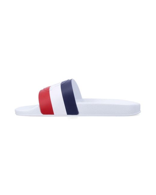 Moncler Blue Basile Rubber Sliders for men