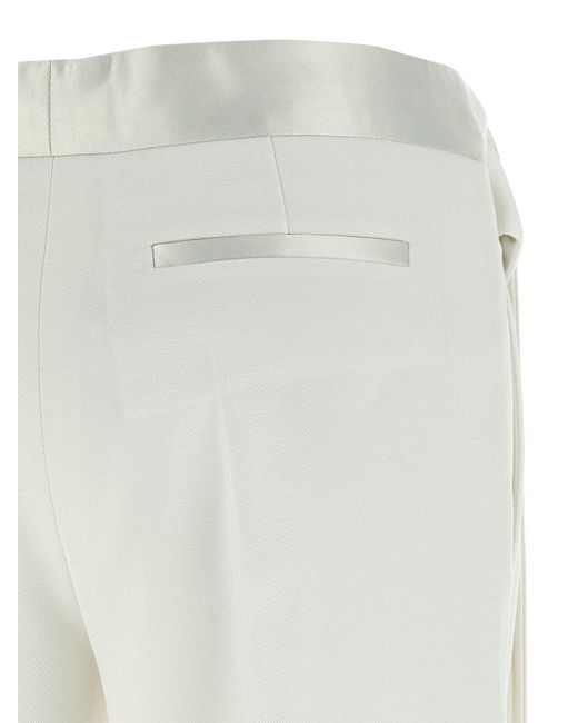 Victoria Beckham White 'Satin Waistband' Pants