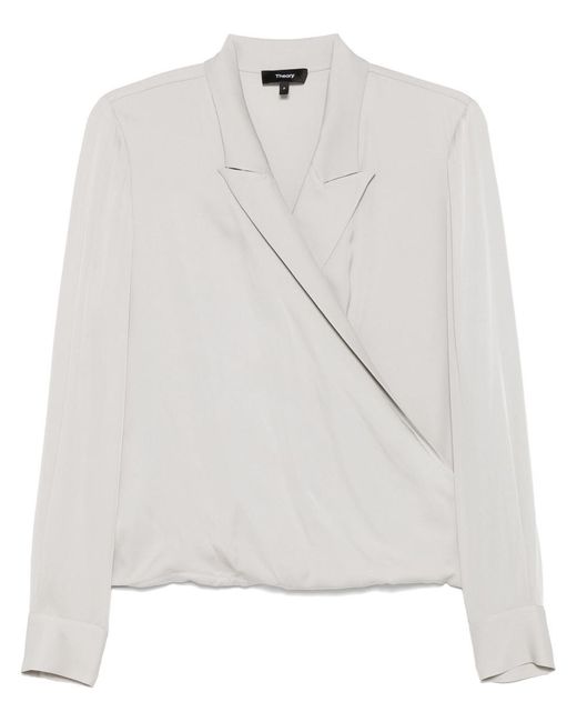 Theory White Pk Lapel Wrap Bl.Mod O1102503