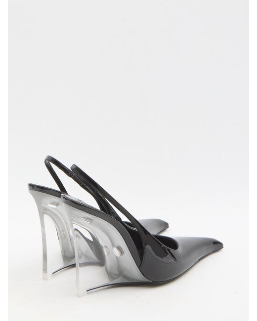 Saint Laurent Black Miller Wedge Pumps