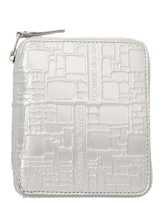 Comme des Garçons White 'Embossed Logotype' Wallet for men