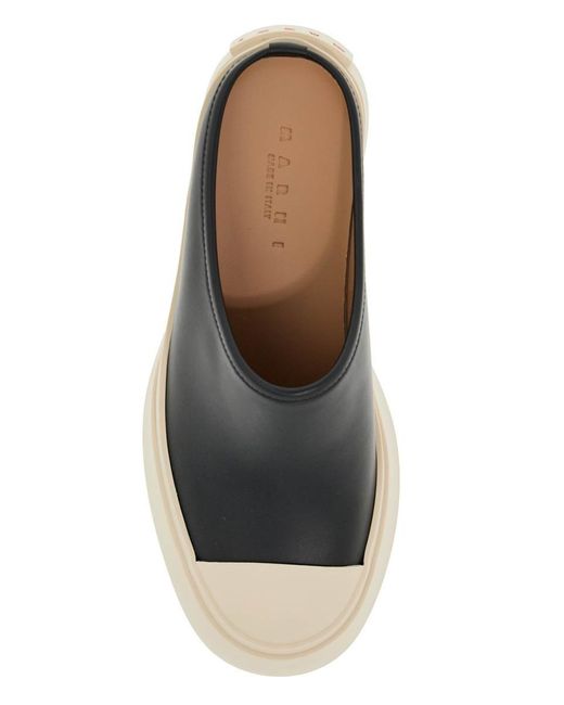 Marni White Smooth Leather Pablo Clogs