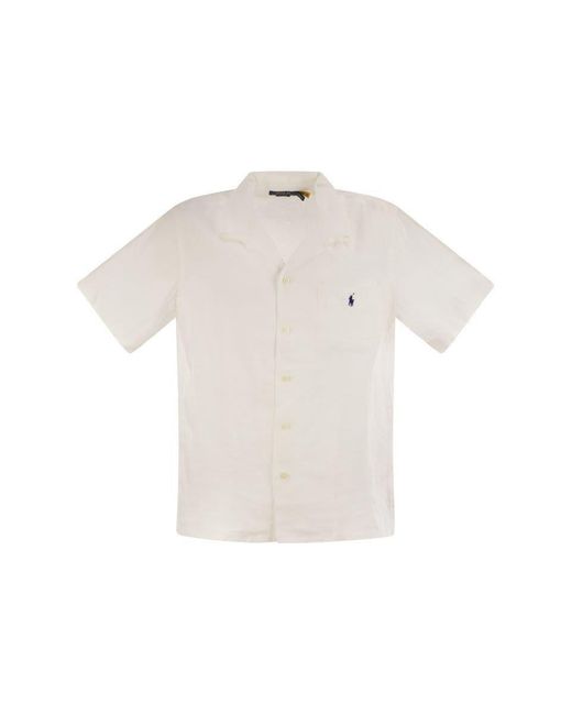 Polo Ralph Lauren Saharan Linen Shirt in White for Men | Lyst UK