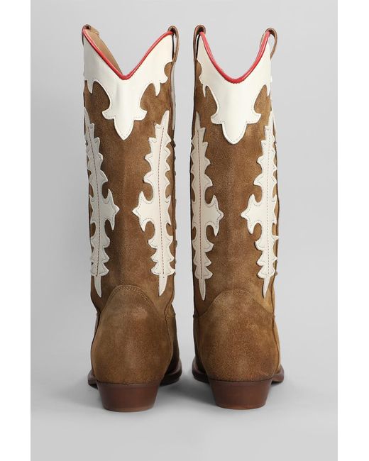 GISÉL MOIRÉ Brown Kansas Texan Boots