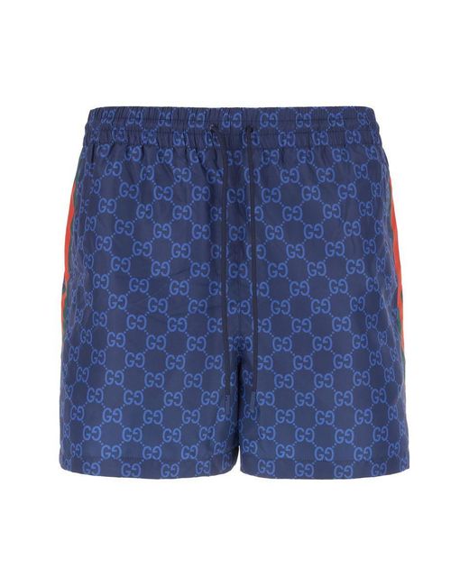 Gucci Blue Nylon Swim Shorts for men