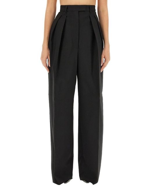 Sportmax Black Wool Blend Wide Pants