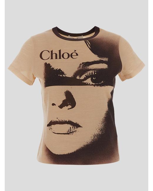 Chloé Natural T-Shirts And Polos