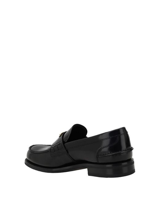 Prada Black Brushed Leather Loafers for men