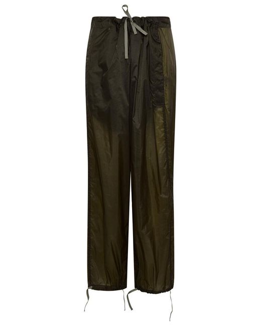 Maison Margiela Green Nylon Pants