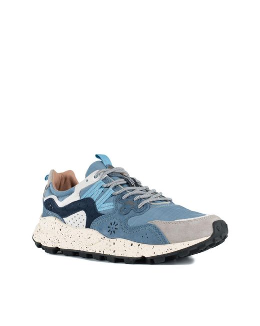 Flower Mountain Blue Yamano 3 Light And Suede And Nylon Sneakers for men