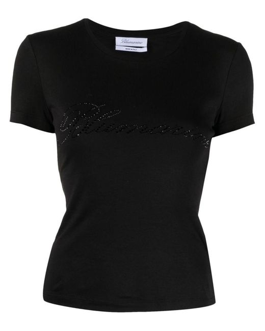 Blumarine Black Logo Cotton T-Shirt