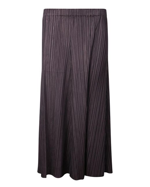 Issey Miyake Purple Flowing Trousers With Pleated Drape